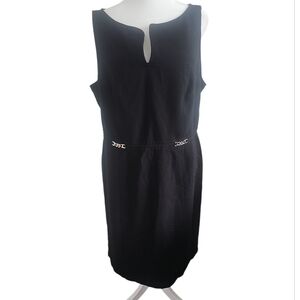 Ann Taylor Plus Black Sleeveless Sheath Dress Size:14